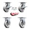 Service Caster 6 Inch V Groove Semi Steel Caster Brakes/Swivel Locks and 2 Rigid SCC, 2PK SCC-35S620-VGR-SLB-BSL-2-R-2 - alternate 3